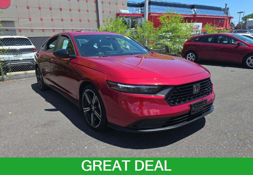Radiant Red Metallic 2023 Honda Accord Hybrid Sedan Front-Wheel Drive Continuously Variable Transmission