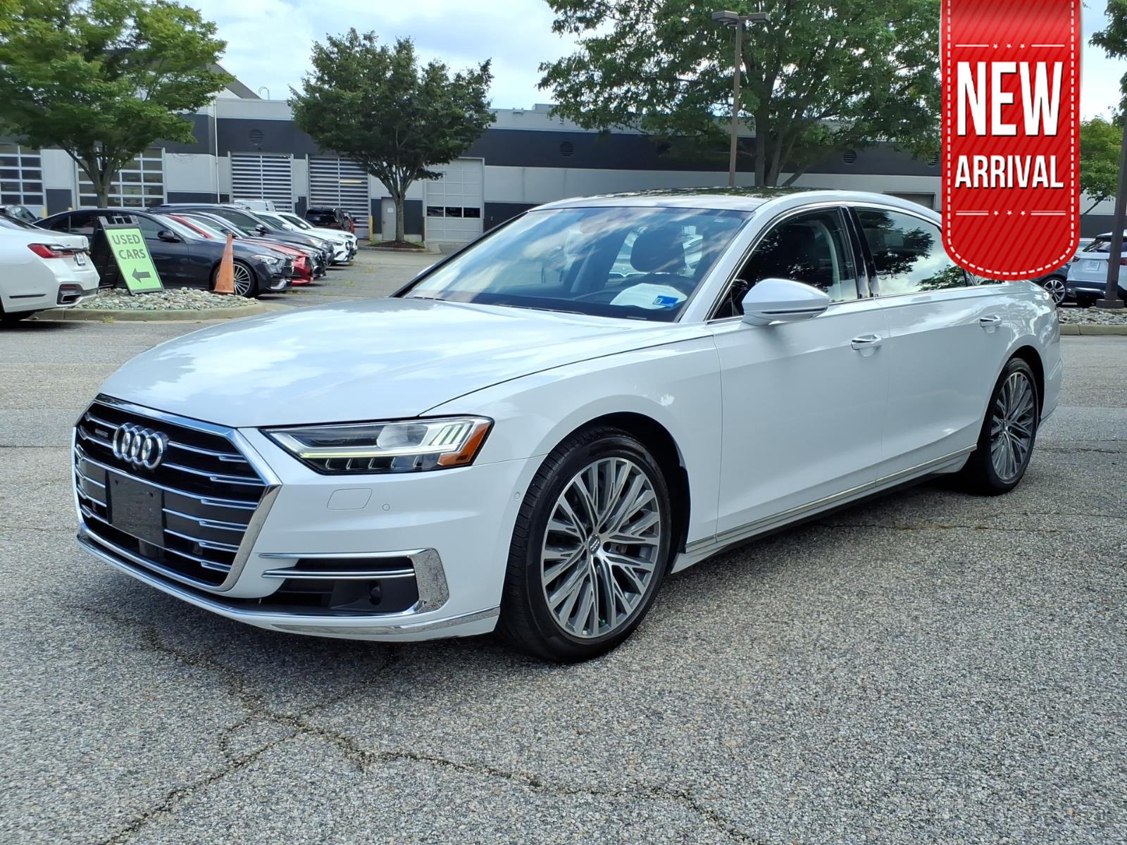 Glacier White Metallic 2019 Audi A8 Sedan All-Wheel Drive Automatic