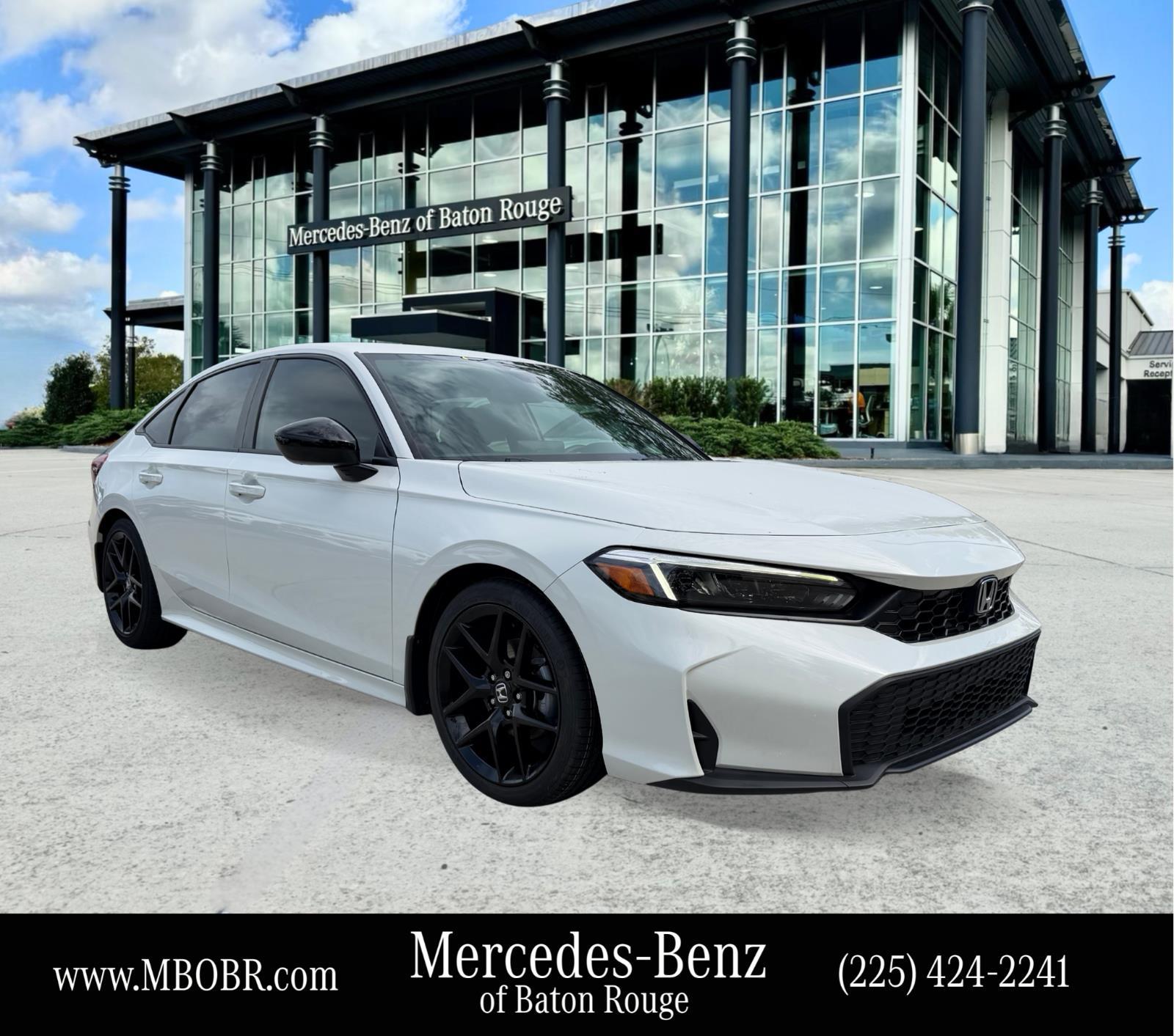 Platinum White Pearl 2025 Honda Civic Sedan Front-Wheel Drive Continuously Variable Transmission