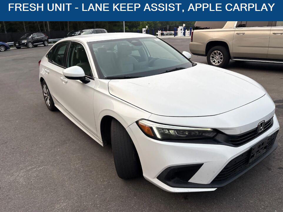 Platinum White Pearl 2022 Honda Civic Sedan Front-Wheel Drive Continuously Variable Transmission