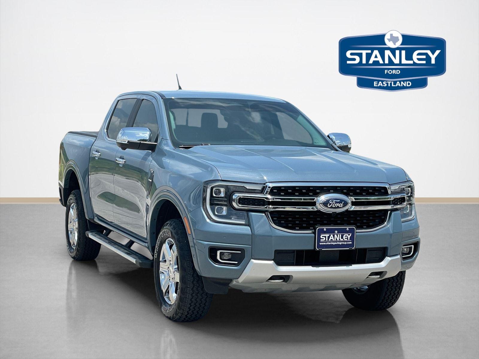 Blue (Azure Gray Metallic Tri-Coat) 2024 Ford Ranger Pickup Truck Four-Wheel Drive 10-Speed Automatic