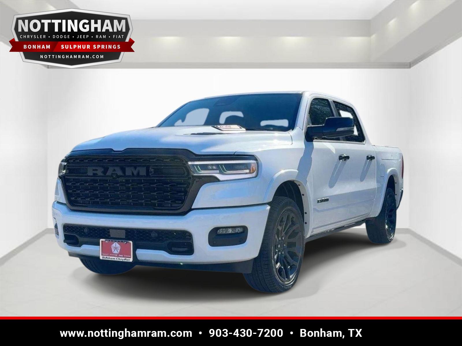 Ivory White Tri-Coat Pearlcoat 2026 RAM 1500 Limited Crew Cab 4WD Pickup Truck Four-Wheel Drive 8-Speed Automatic