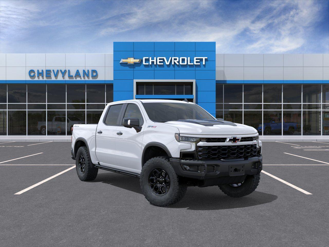 Summit White 2026 Chevrolet Silverado 1500 ZR2 Crew Cab 4WD Pickup Truck Four-Wheel Drive Automatic