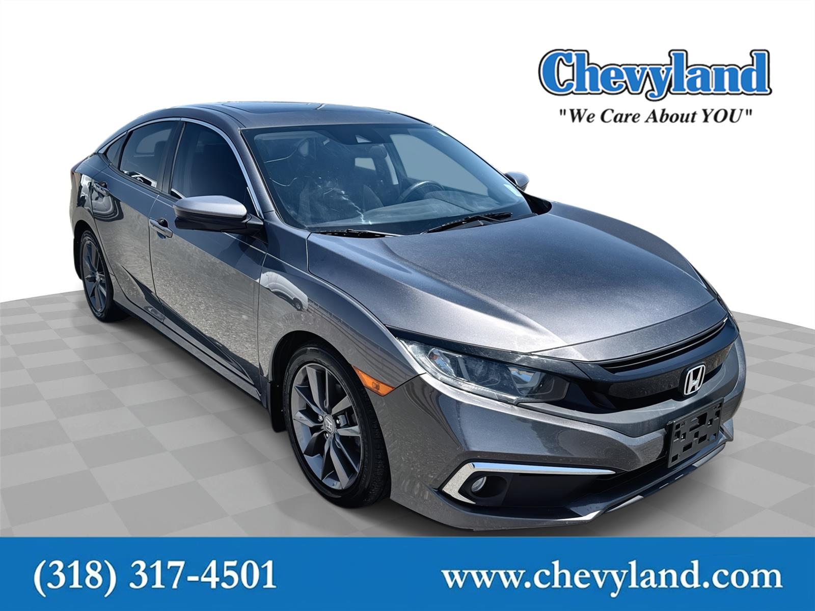 Gray (Modern Steel Metallic) 2021 Honda Civic Sedan Front-Wheel Drive Continuously Variable Transmission