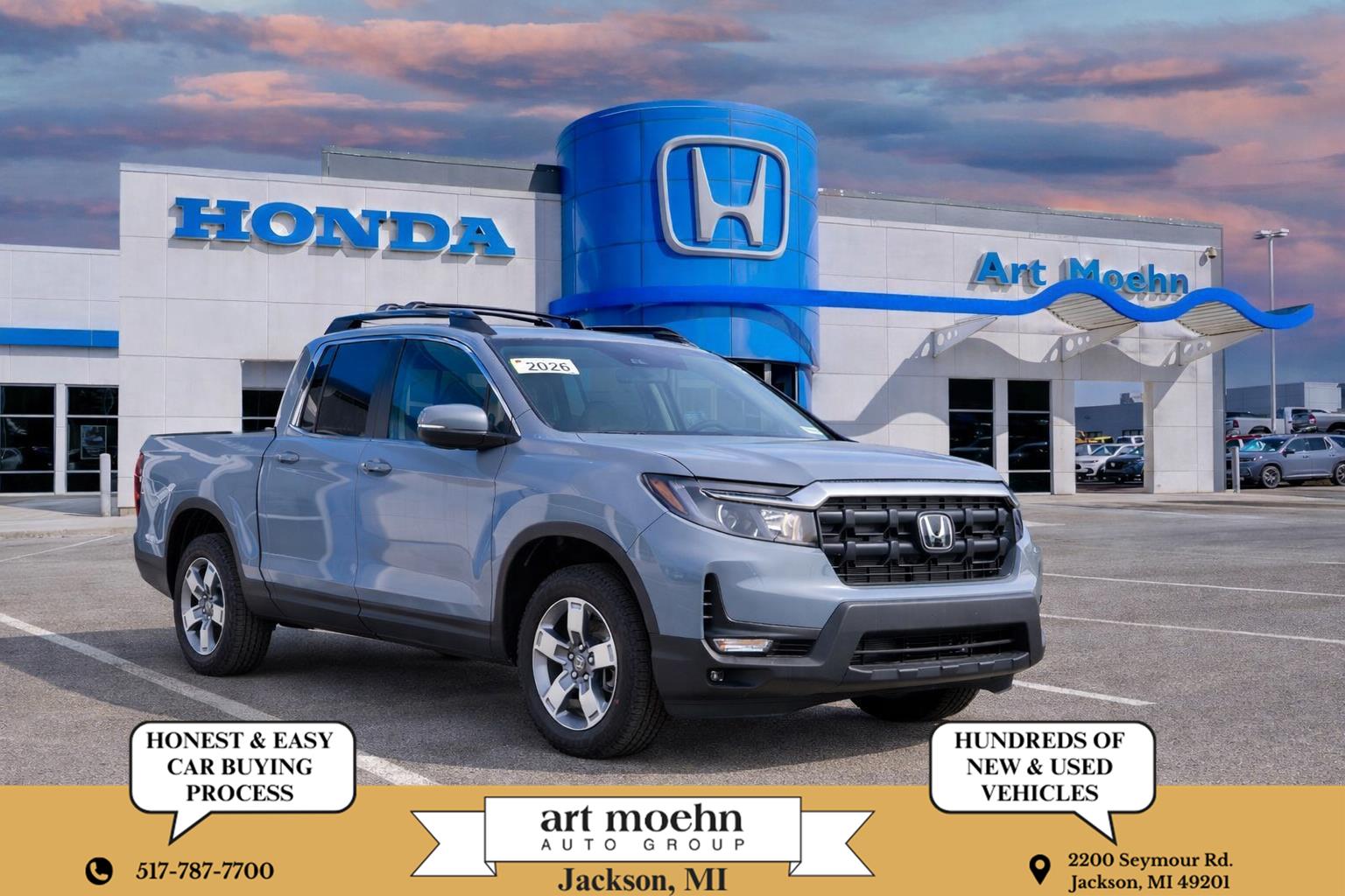 Sonic Gray Pearl 2026 Honda Ridgeline Pickup Truck All-Wheel Drive Automatic