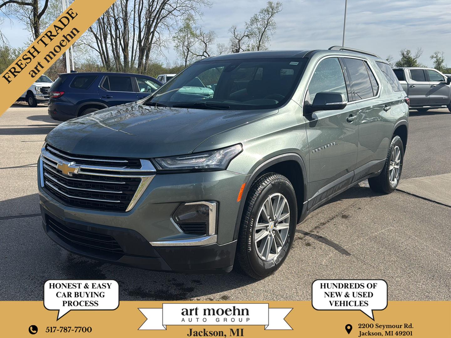 Silver Sage Metallic 2023 Chevrolet Traverse LT Cloth AWD SUV / Crossover Four-Wheel Drive 9-Speed Automatic