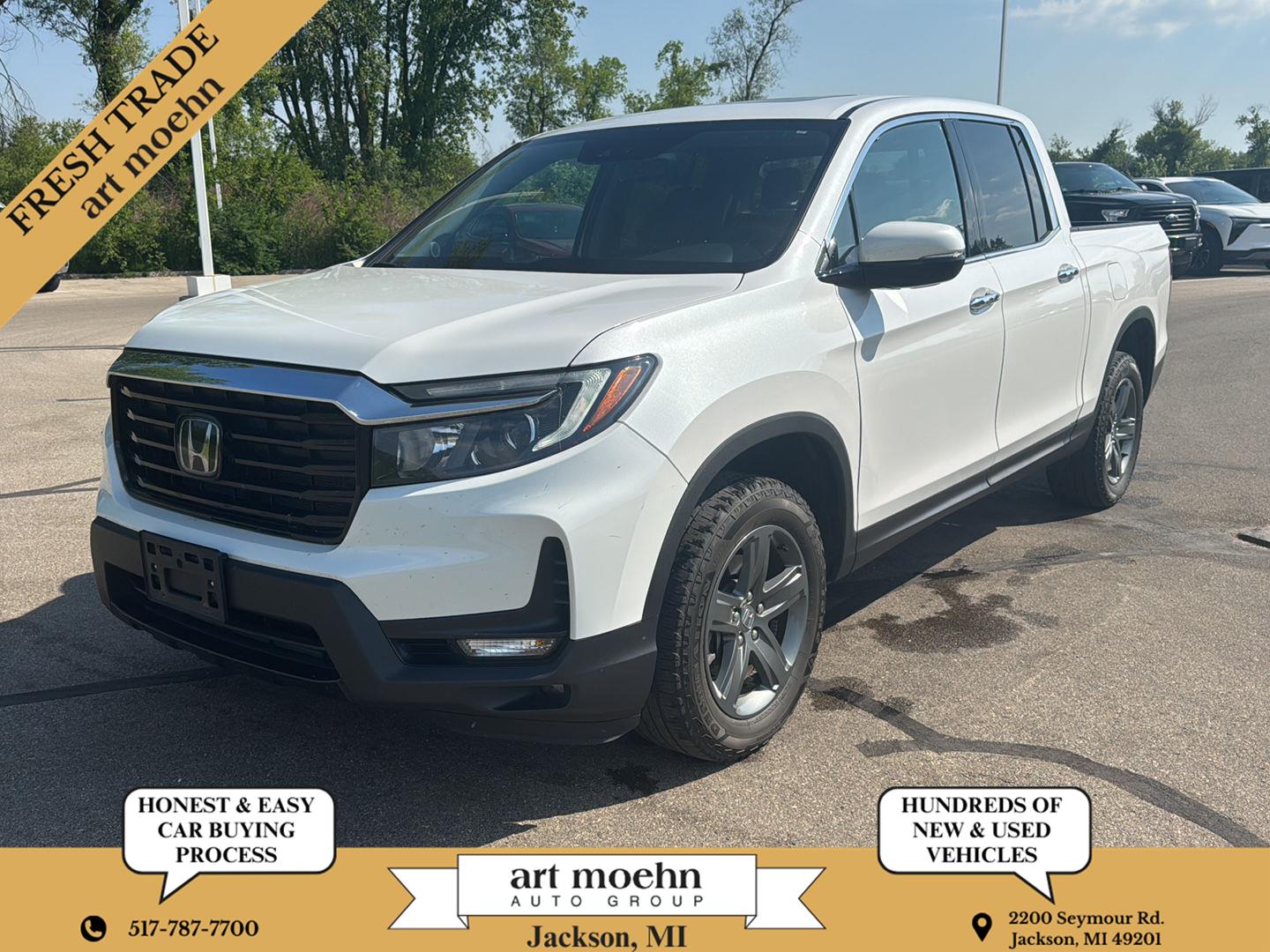 Platinum White Pearl 2023 Honda Ridgeline RTL-E AWD Pickup Truck All-Wheel Drive Automatic