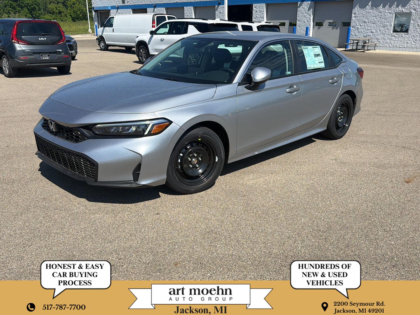 Solar Silver Metallic 2026 Honda Civic Sedan Front-Wheel Drive Continuously Variable Transmission