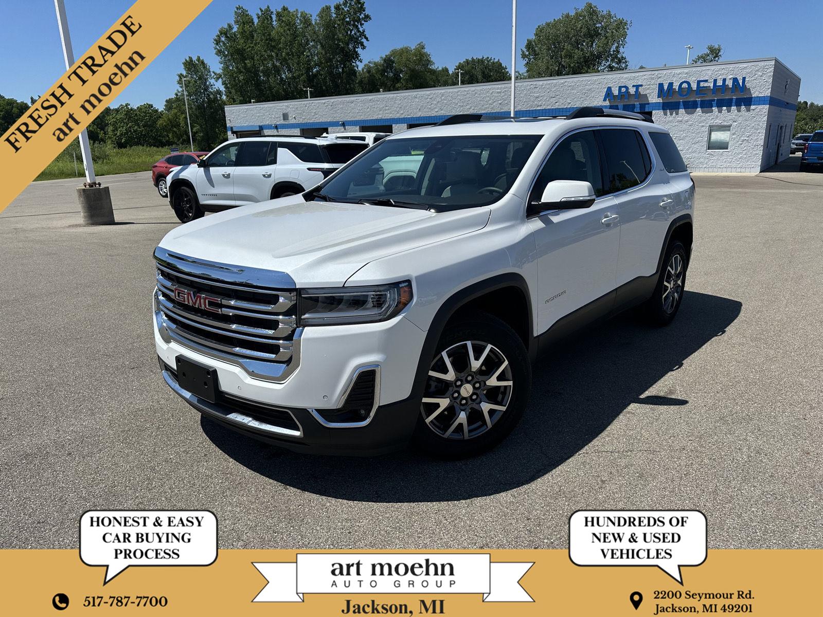 White Frost Tricoat 2023 GMC Acadia SUV / Crossover Four-Wheel Drive 9-Speed Automatic