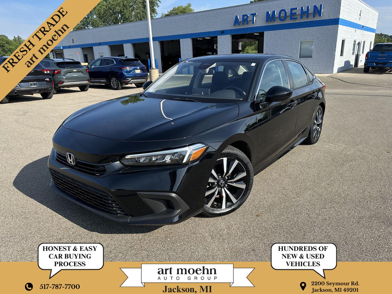 Crystal Black Pearl 2024 Honda Civic Sedan Front-Wheel Drive Continuously Variable Transmission