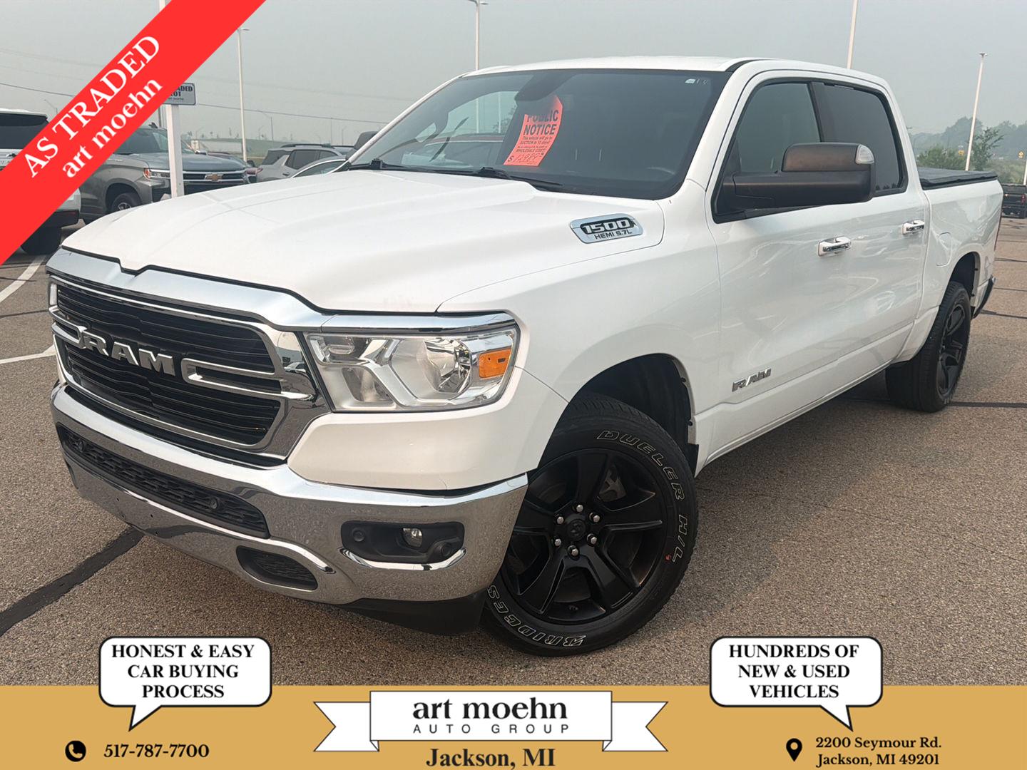 Bright White Clearcoat 2019 RAM 1500 Pickup Truck Four-Wheel Drive 8-Speed Automatic