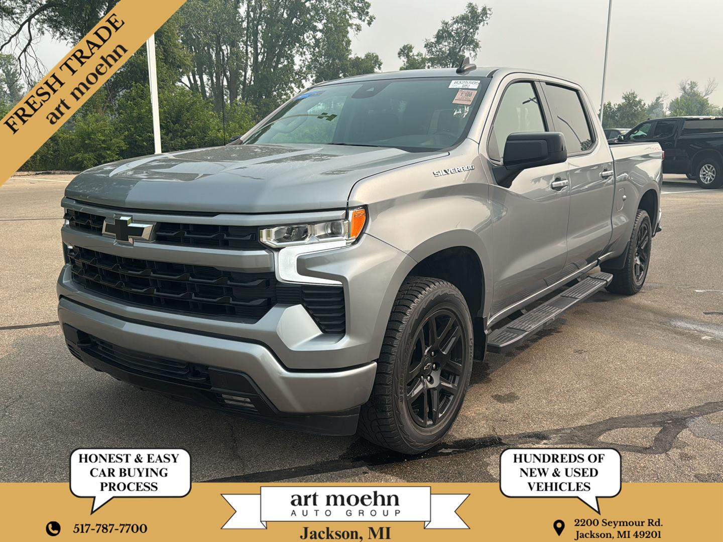 Gray (Sterling Grey Metallic) 2024 Chevrolet Silverado 1500 Pickup Truck Four-Wheel Drive 8-Speed Automatic