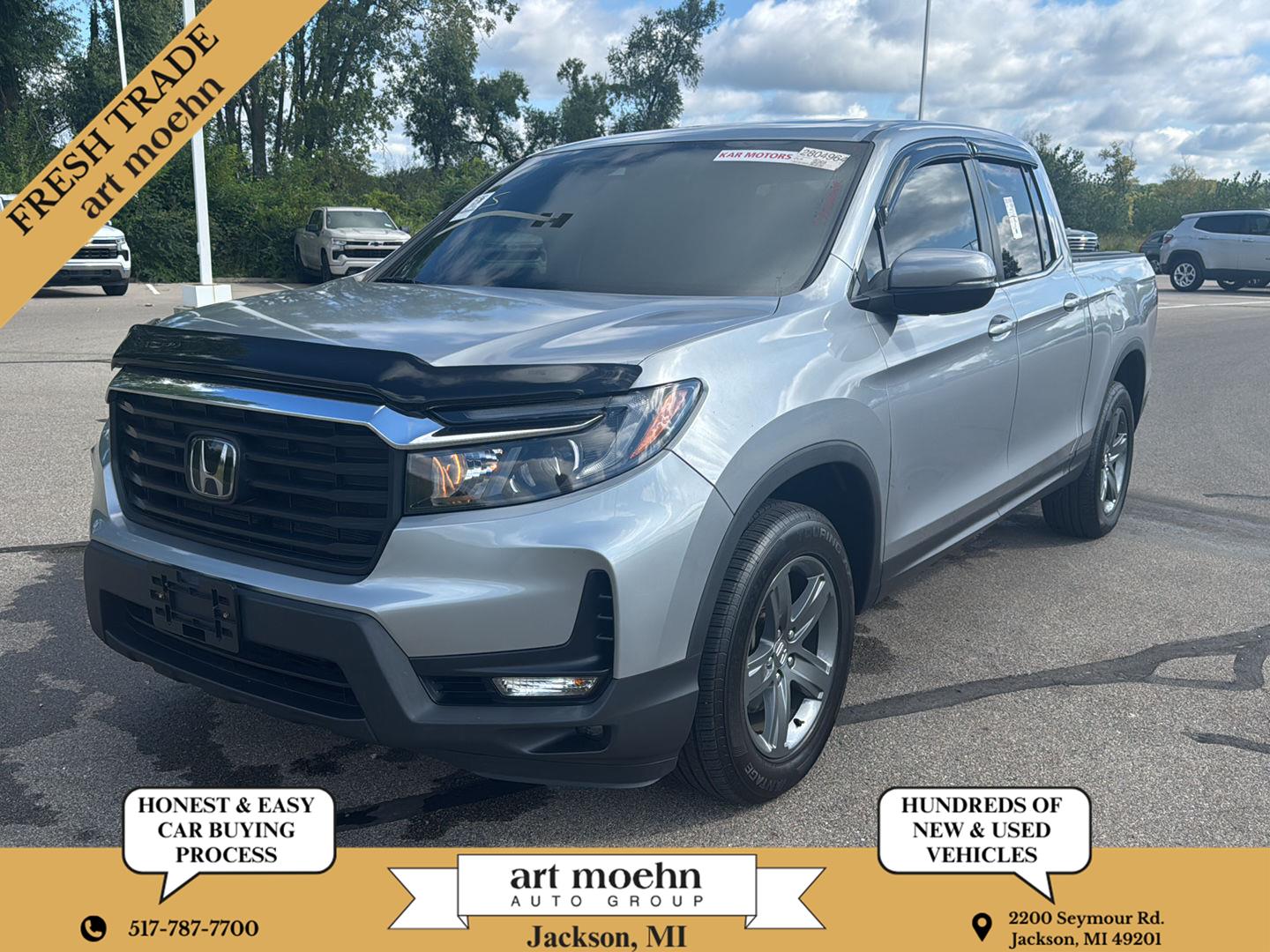 Lunar Silver Metallic 2023 Honda Ridgeline Pickup Truck All-Wheel Drive Automatic