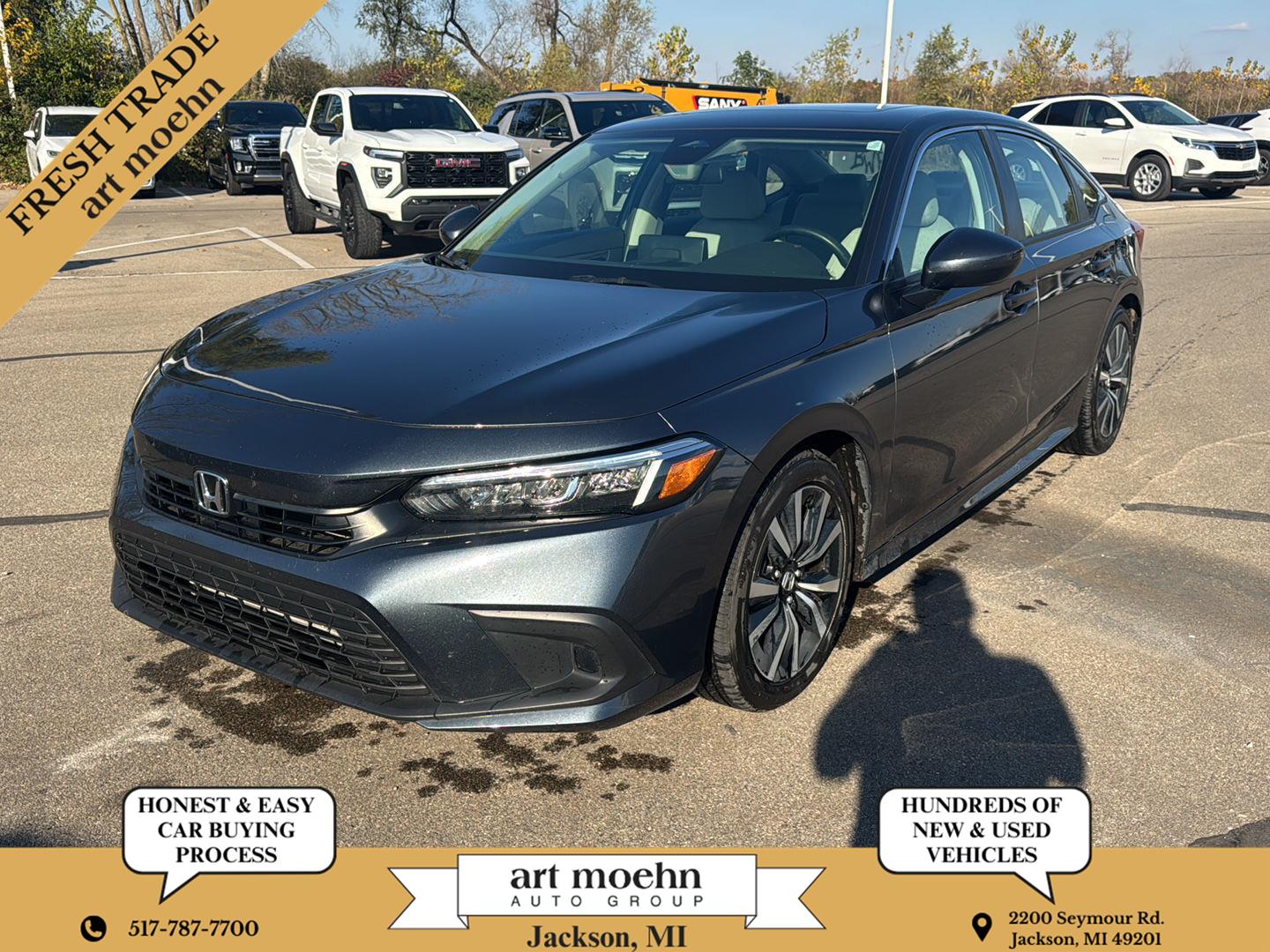 Meteorite Gray Metallic 2024 Honda Civic Sedan Front-Wheel Drive Continuously Variable Transmission