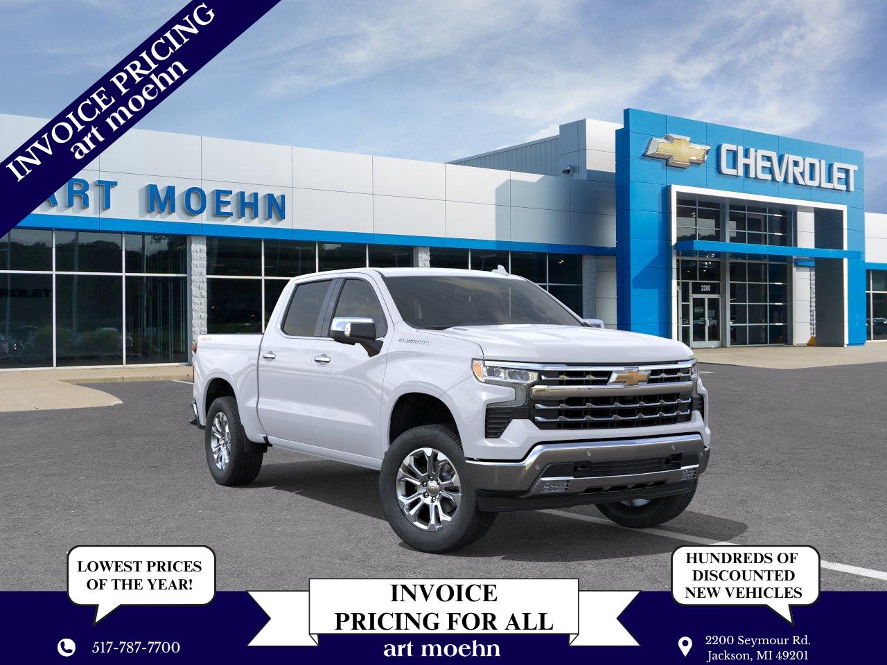 Polar White Tricoat 2026 Chevrolet Silverado 1500 Pickup Truck Four-Wheel Drive Automatic