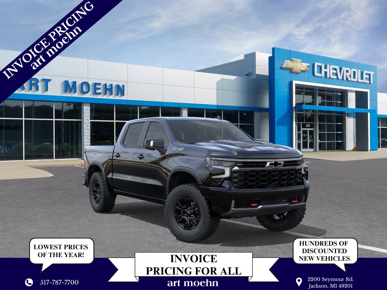 Black 2026 Chevrolet Silverado 1500 Pickup Truck Four-Wheel Drive Automatic