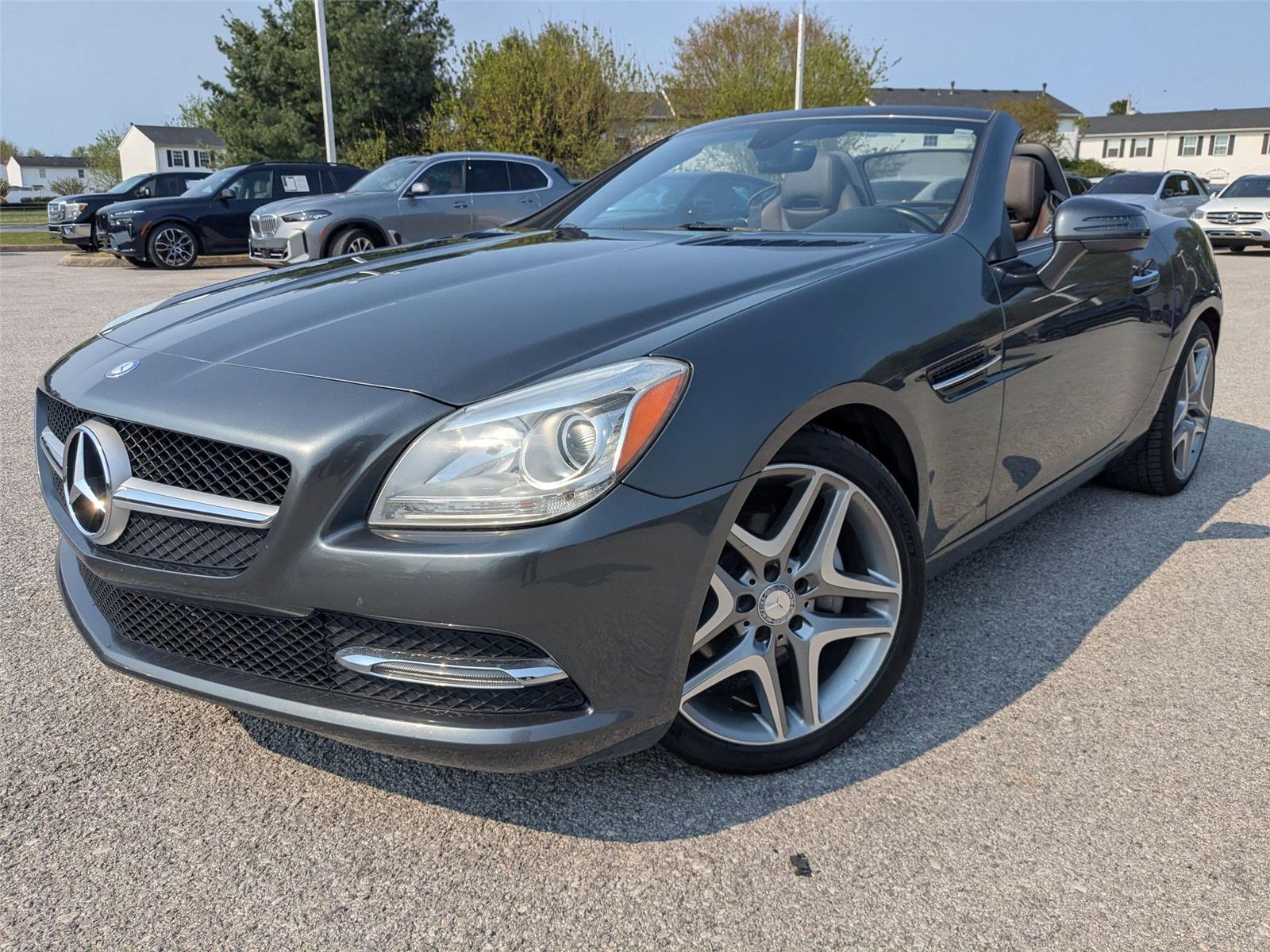 Steel Gray Metallic 2015 Mercedes-Benz SLK 250 Convertible Rear-Wheel Drive Automatic