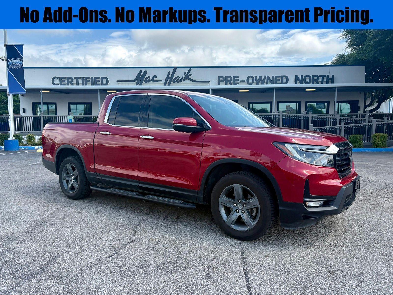 Radiant Red Metallic II 2023 Honda Ridgeline RTL-E AWD Pickup Truck All-Wheel Drive 9-Speed Automatic