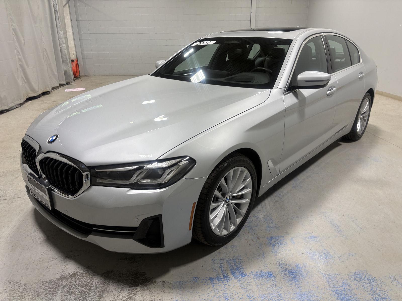 Glacier Silver Metallic 2021 BMW 5 Series Sedan All-Wheel Drive Automatic