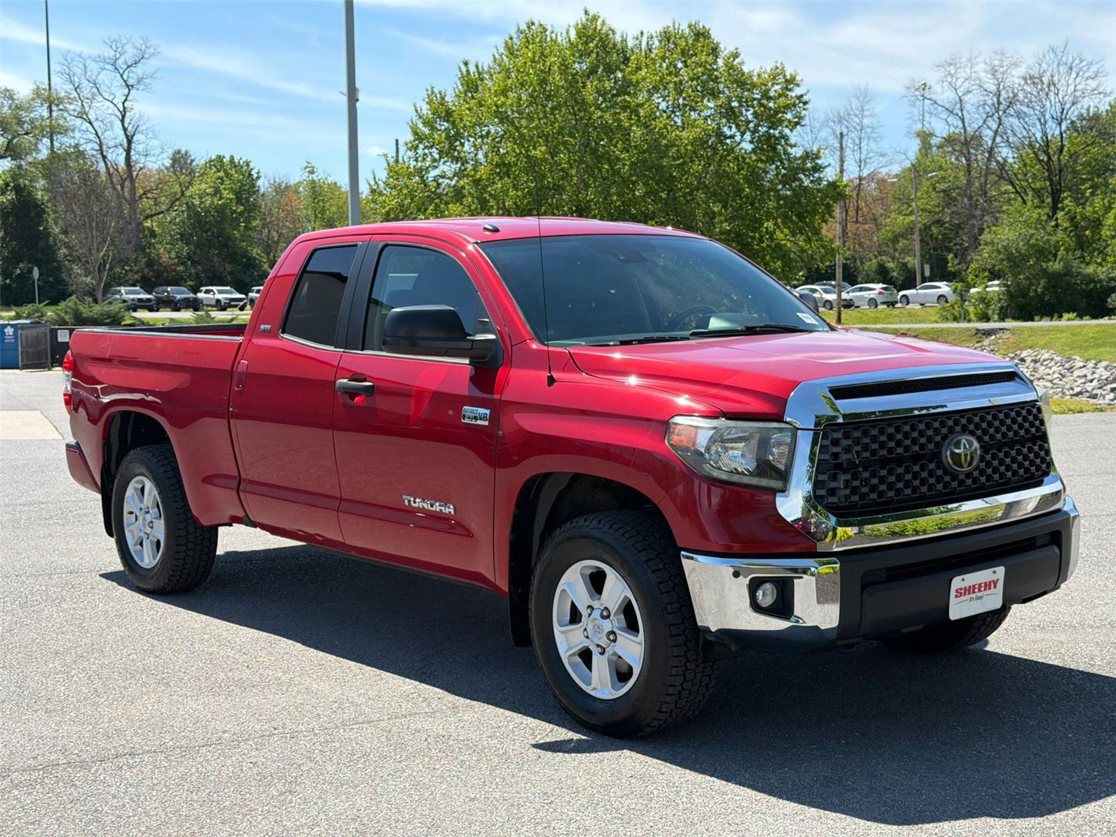 Barcelona Red Metallic 2018 Toyota Tundra SR5 Double Cab 5.7L 4WD Pickup Truck Four-Wheel Drive Automatic