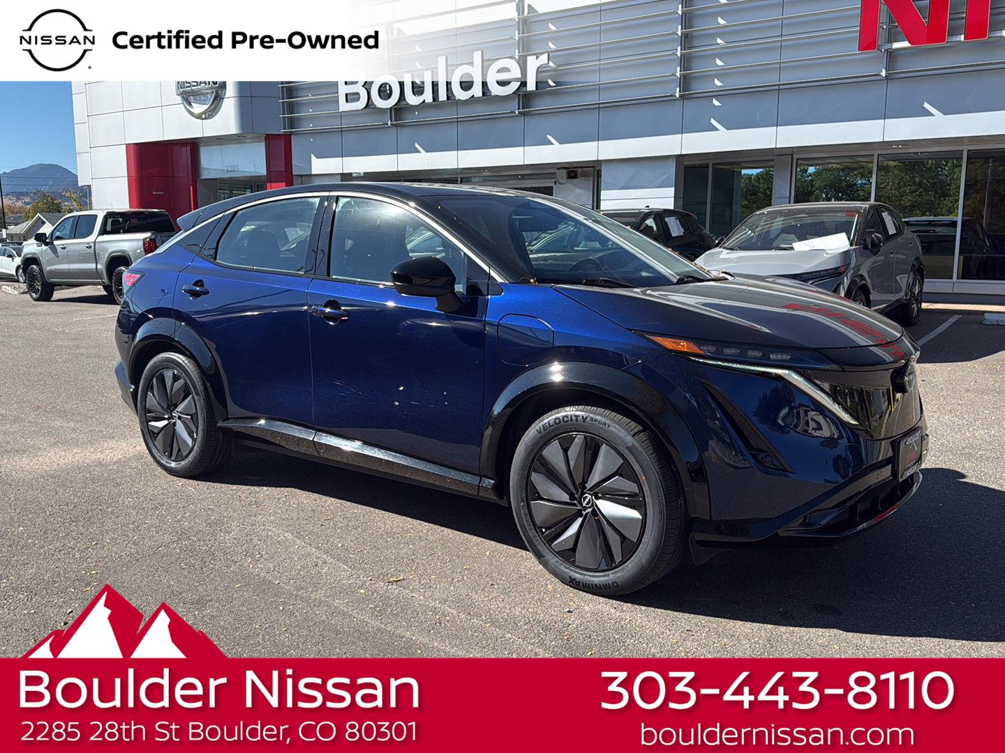 Deep Ocean Blue Pearl/Black Diamond Pearl 2024 Nissan Ariya SUV / Crossover All-Wheel Drive Automatic