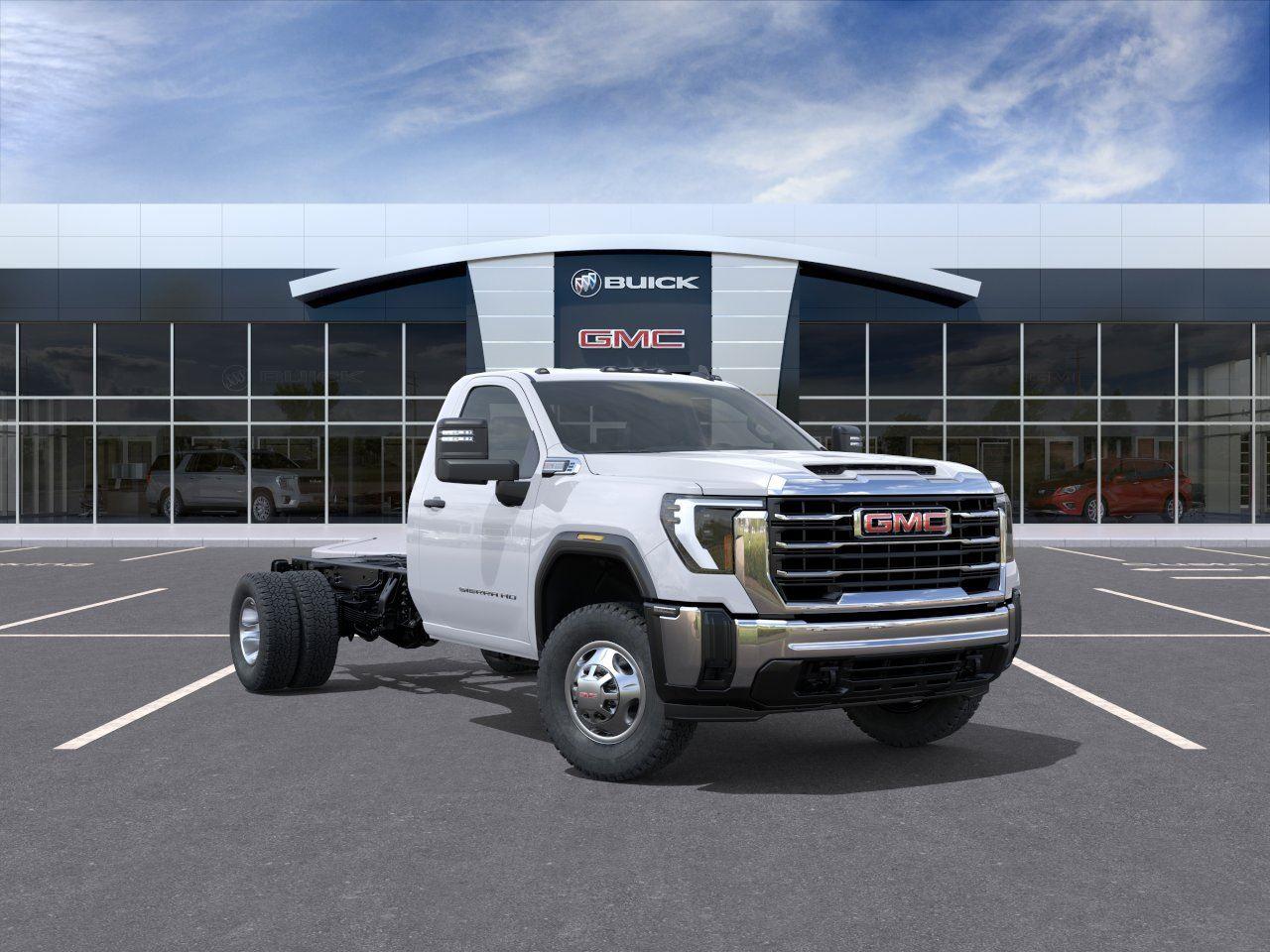 Summit White 2026 GMC Sierra 3500HD Chassis Pickup Truck Four-Wheel Drive Automatic