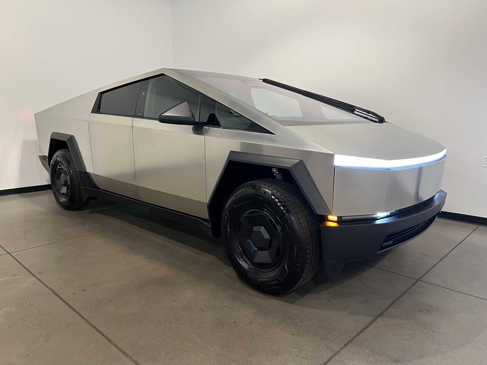 Gray (Stainless Steel Exoskeleton) 2026 Tesla Cybertruck Pickup Truck All-Wheel Drive Automatic