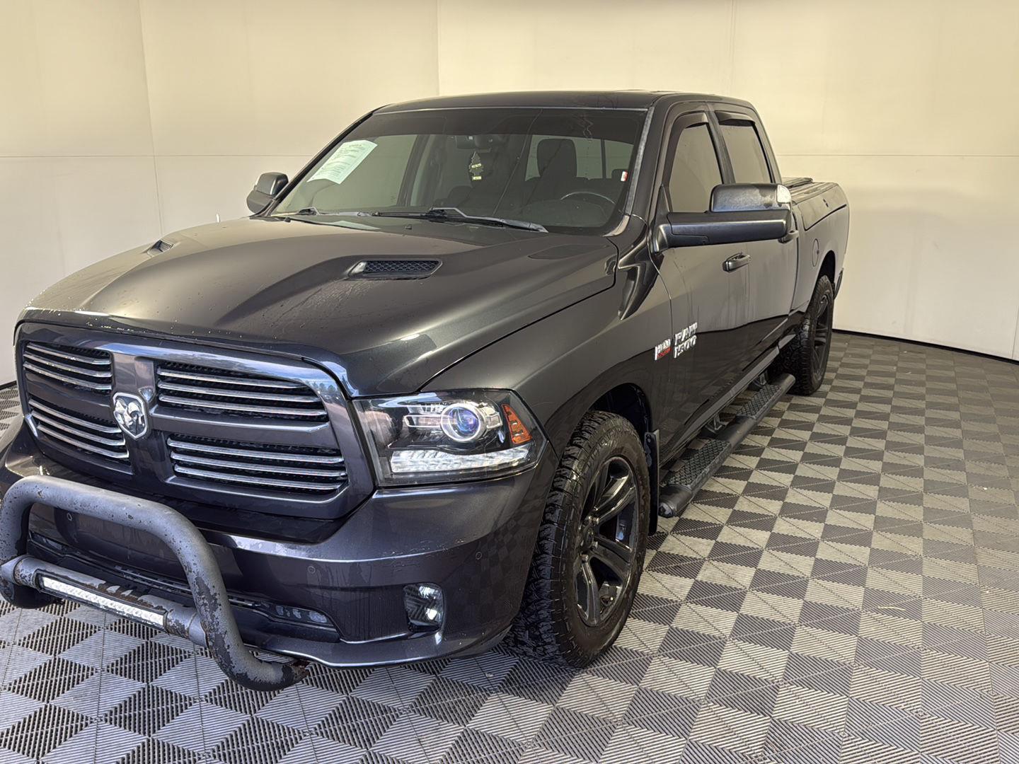 Gray (Maximum Steel Metallic) 2017 RAM 1500 Sport Crew Cab 4WD Pickup Truck Four-Wheel Drive 8-Speed Automatic
