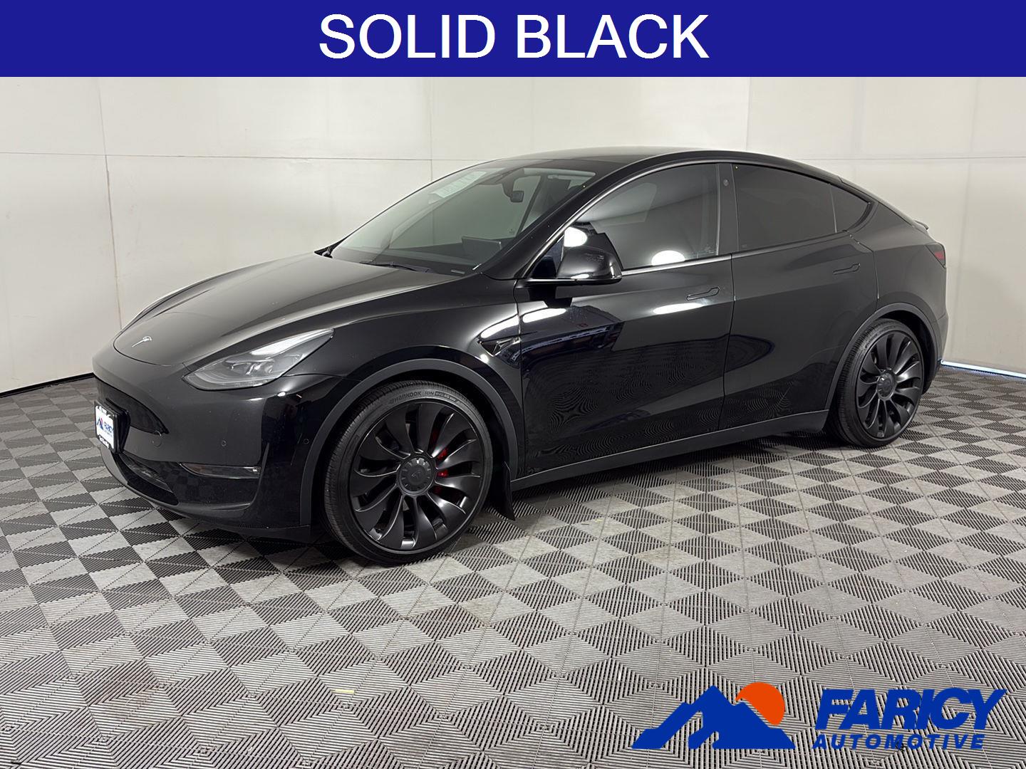 Solid Black 2021 Tesla Model Y Performance AWD SUV / Crossover All-Wheel Drive Automatic