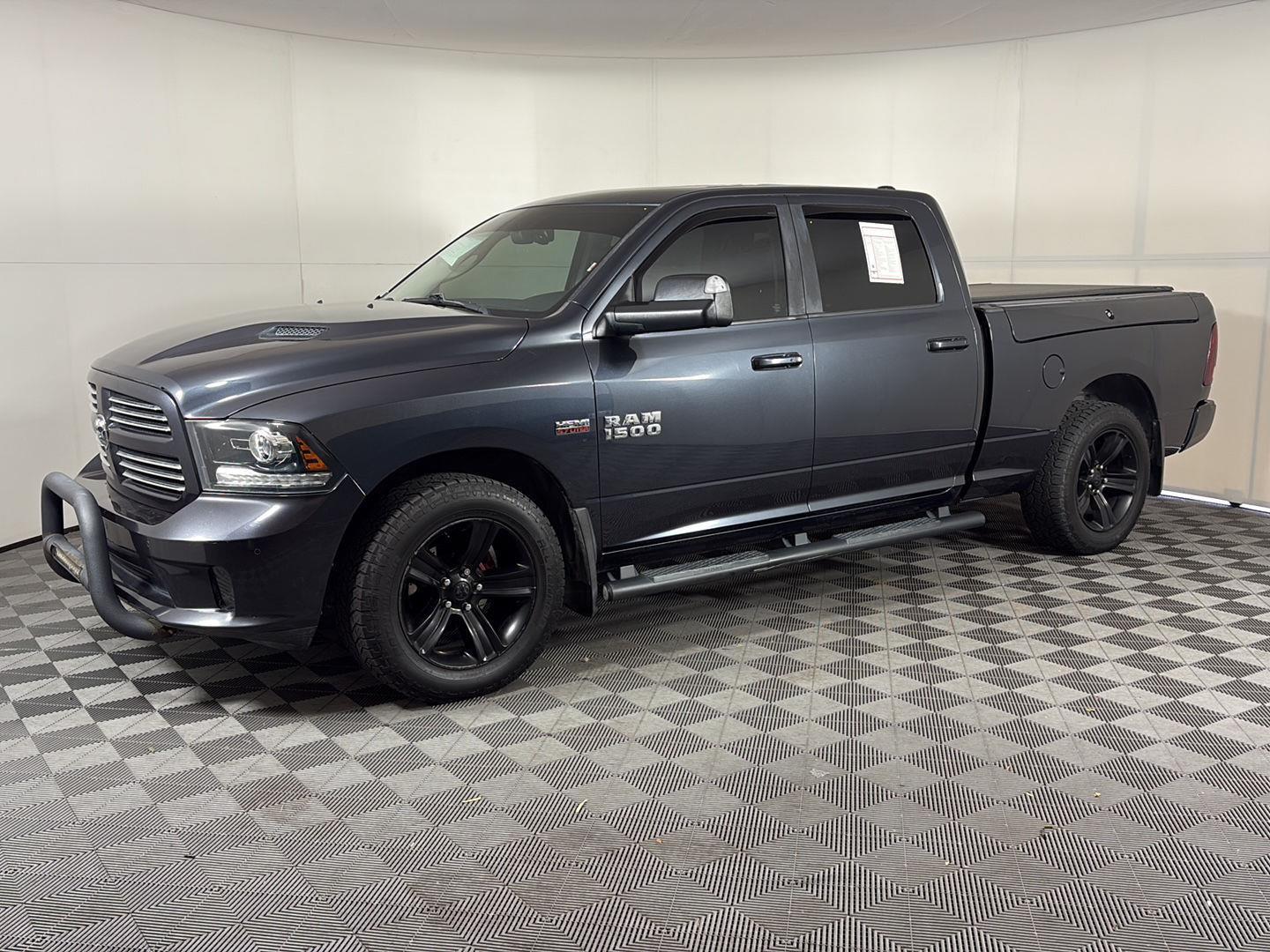Gray (Maximum Steel Metallic) 2017 RAM 1500 Sport Crew Cab 4WD Pickup Truck Four-Wheel Drive 8-Speed Automatic