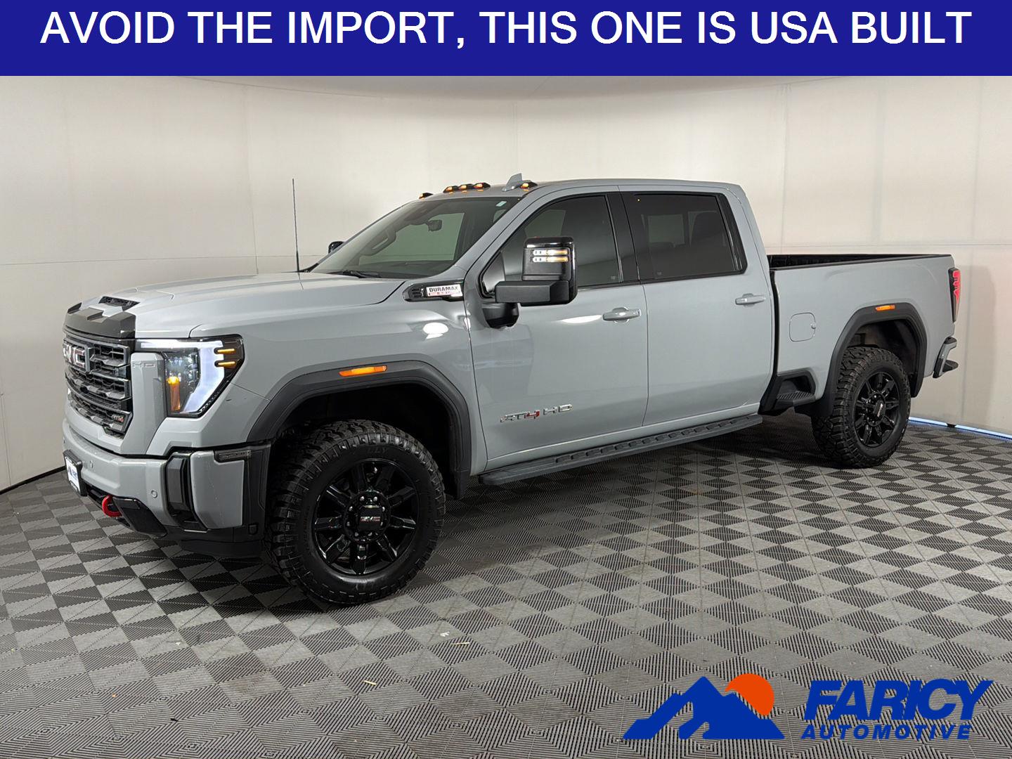 Thunderstorm Gray 2024 GMC Sierra 2500HD AT4 Crew Cab 4WD Pickup Truck Four-Wheel Drive Automatic