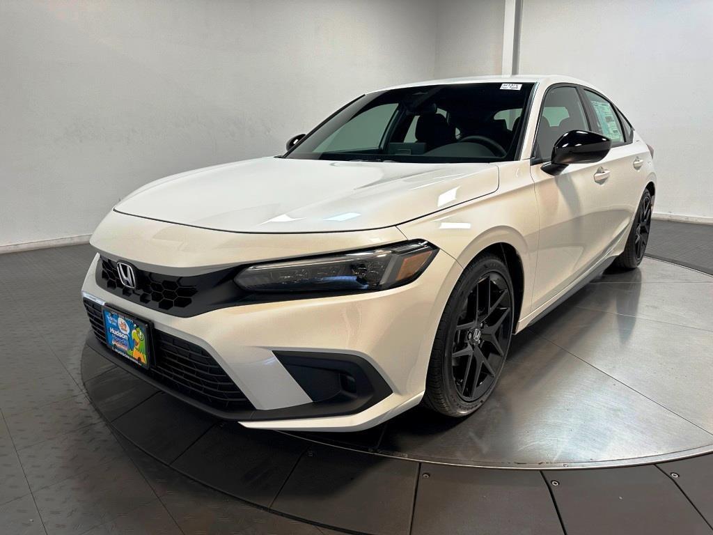 2026 Honda Civic Hatchback Sport - Platinum White Pearl exterior view 4