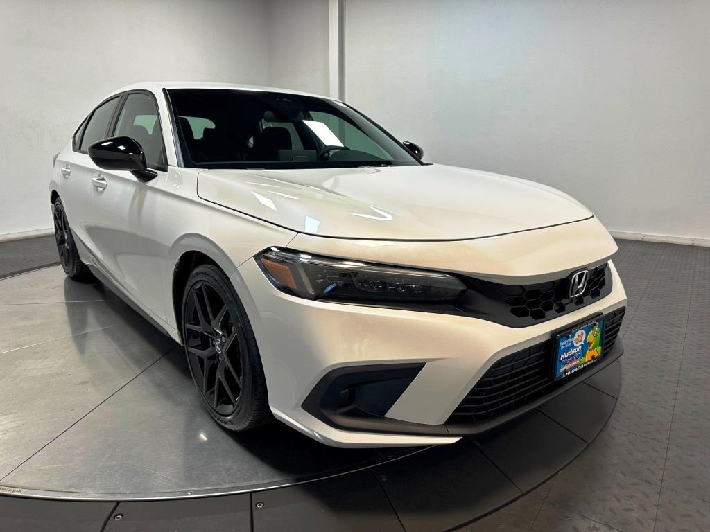 2026 Honda Civic Hatchback Sport - Platinum White Pearl exterior view 2