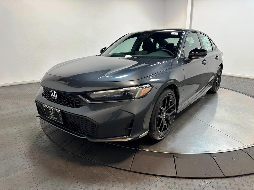 2026 Honda Civic Sedan Hybrid Sport - Meteorite Gray Metallic exterior view 4