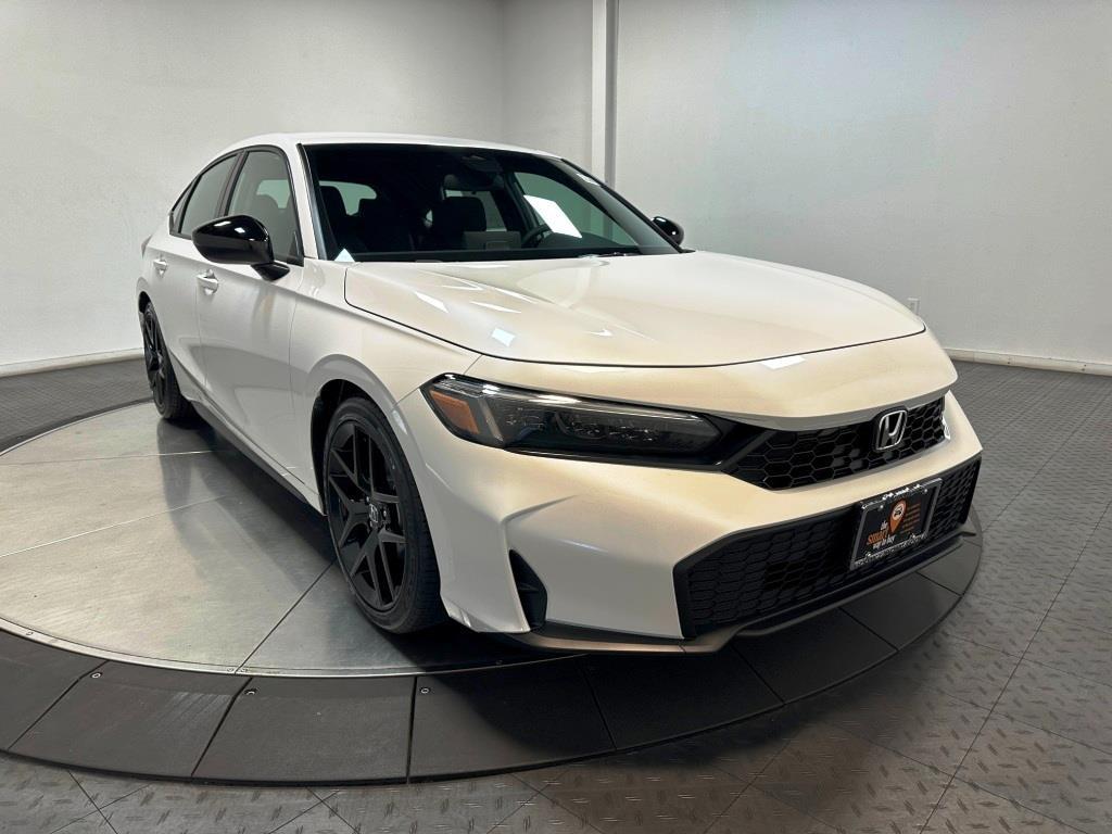 2026 Honda Civic Hatchback Sport - Platinum White Pearl exterior view 2