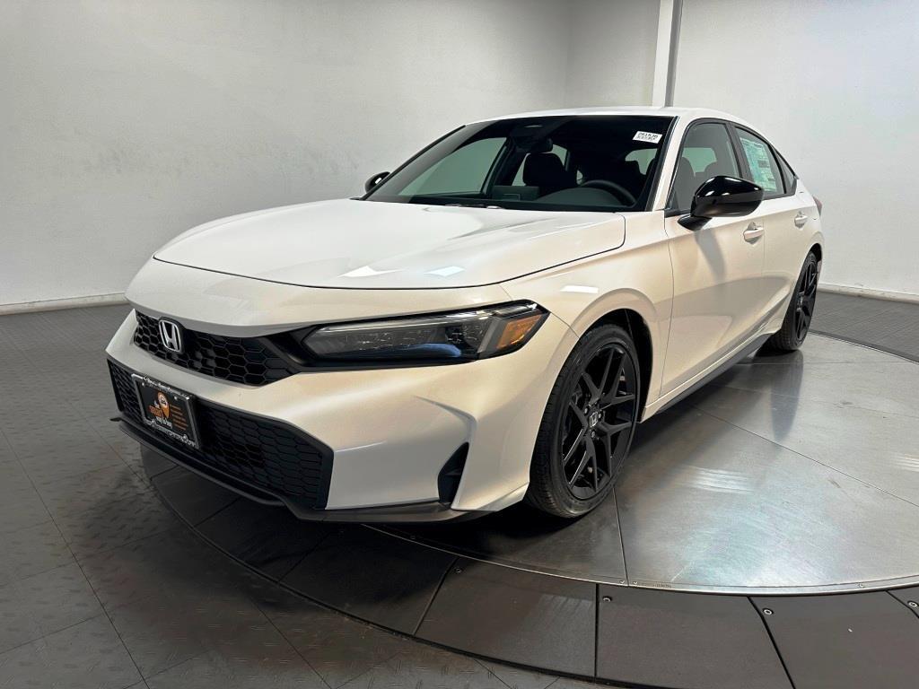 2026 Honda Civic Hatchback Sport - Platinum White Pearl exterior view 4