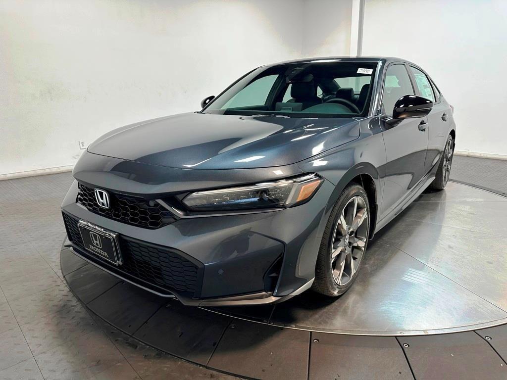 2026 Honda Civic Sedan Hybrid Sport - Meteorite Gray Metallic exterior view 4