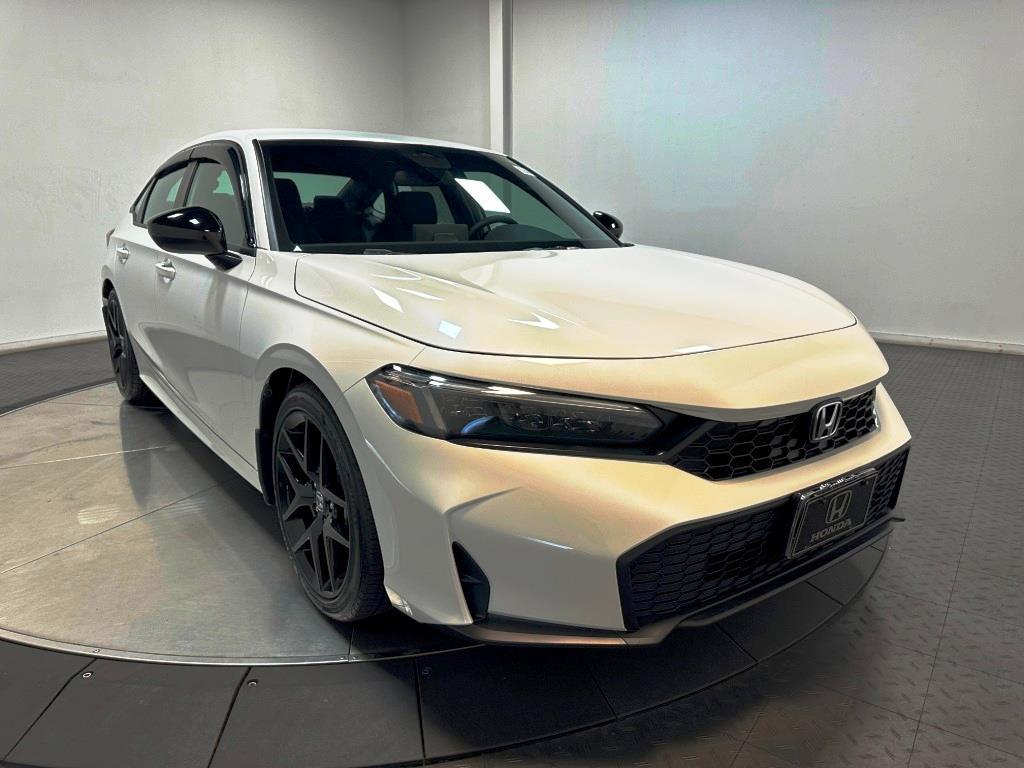 2026 Honda Civic Sedan Sport - Platinum White Pearl exterior view 2