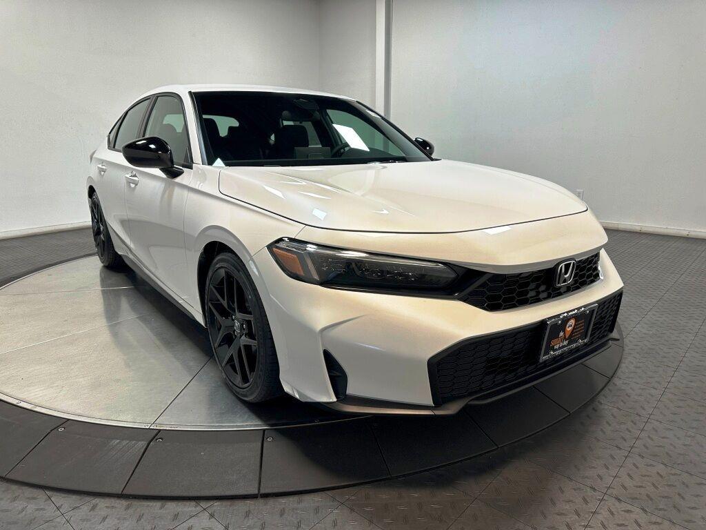 2026 Honda Civic Hatchback Sport - Platinum White Pearl exterior view 2