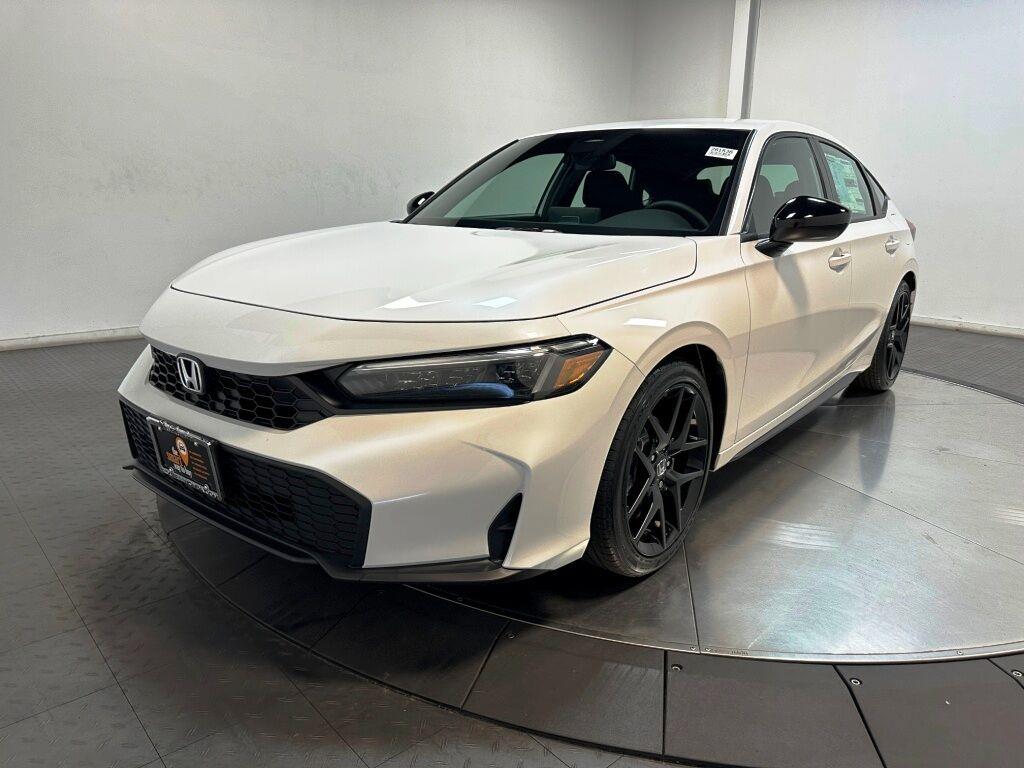 2026 Honda Civic Hatchback Sport - Platinum White Pearl exterior view 4
