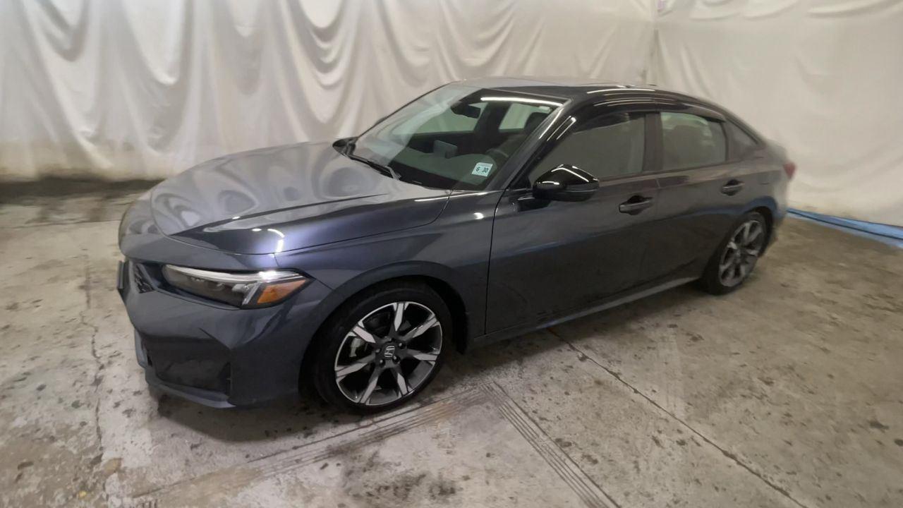 2025 Honda Civic Sedan Hybrid Sport Touring - Meteorite Gray Metallic exterior view 4