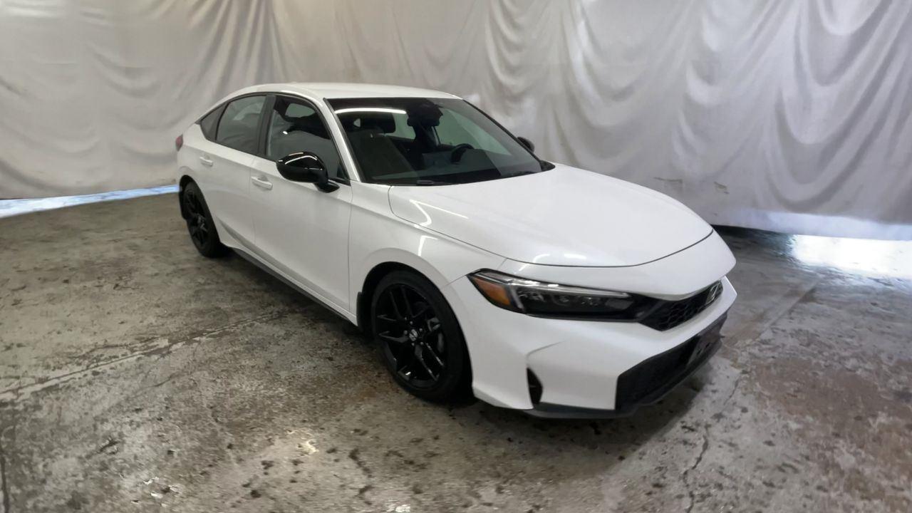 2025 Honda Civic Hatchback Sport - Platinum White Pearl exterior view 2