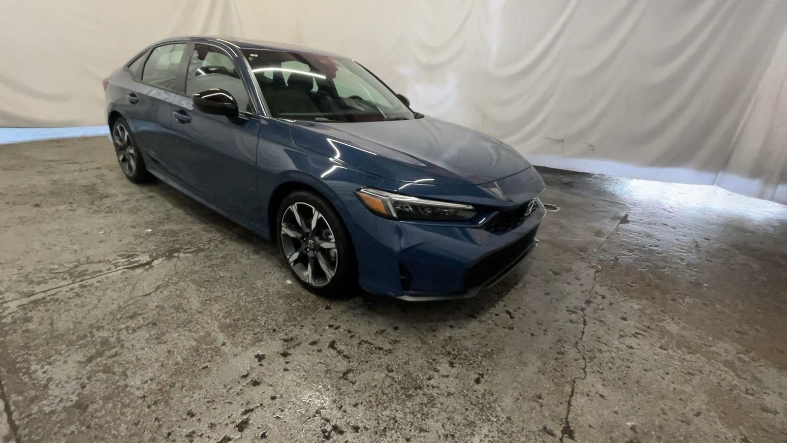 2025 Honda Civic Sedan Hybrid Sport - Blue Lagoon Pearl exterior view 2