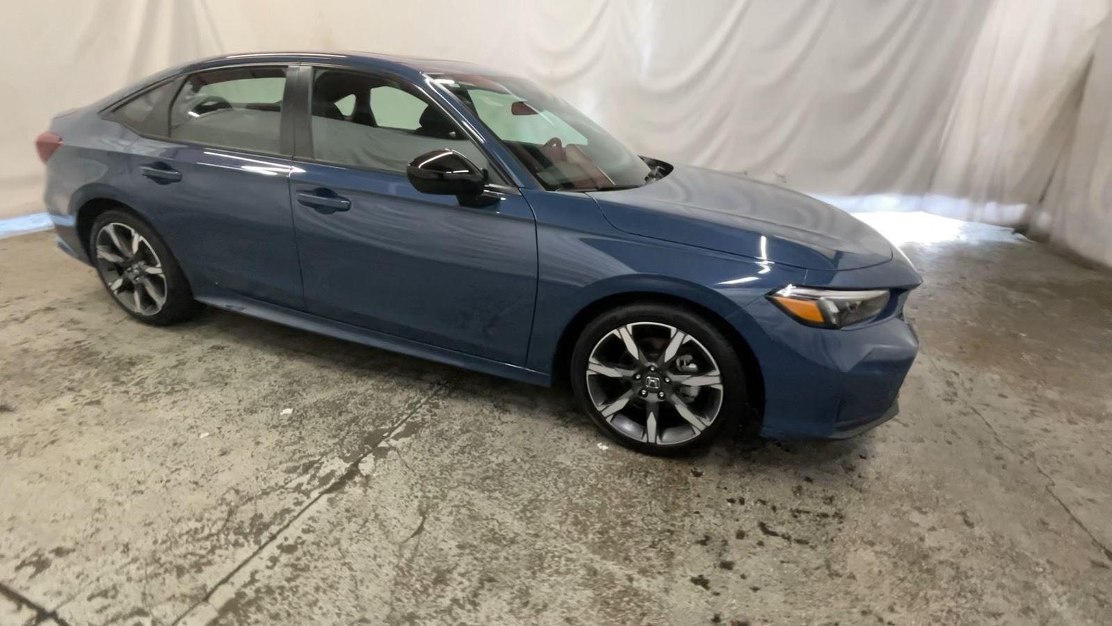 2025 Honda Civic Sedan Hybrid Sport - Blue Lagoon Pearl exterior view 3