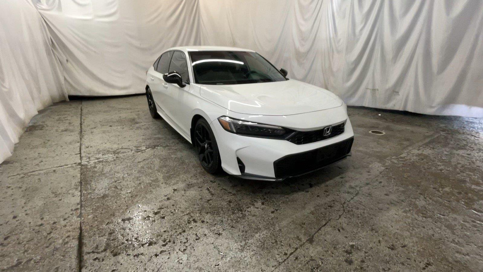 Platinum White Pearl 2025 Honda Civic Sedan Front-Wheel Drive Continuously Variable Transmission