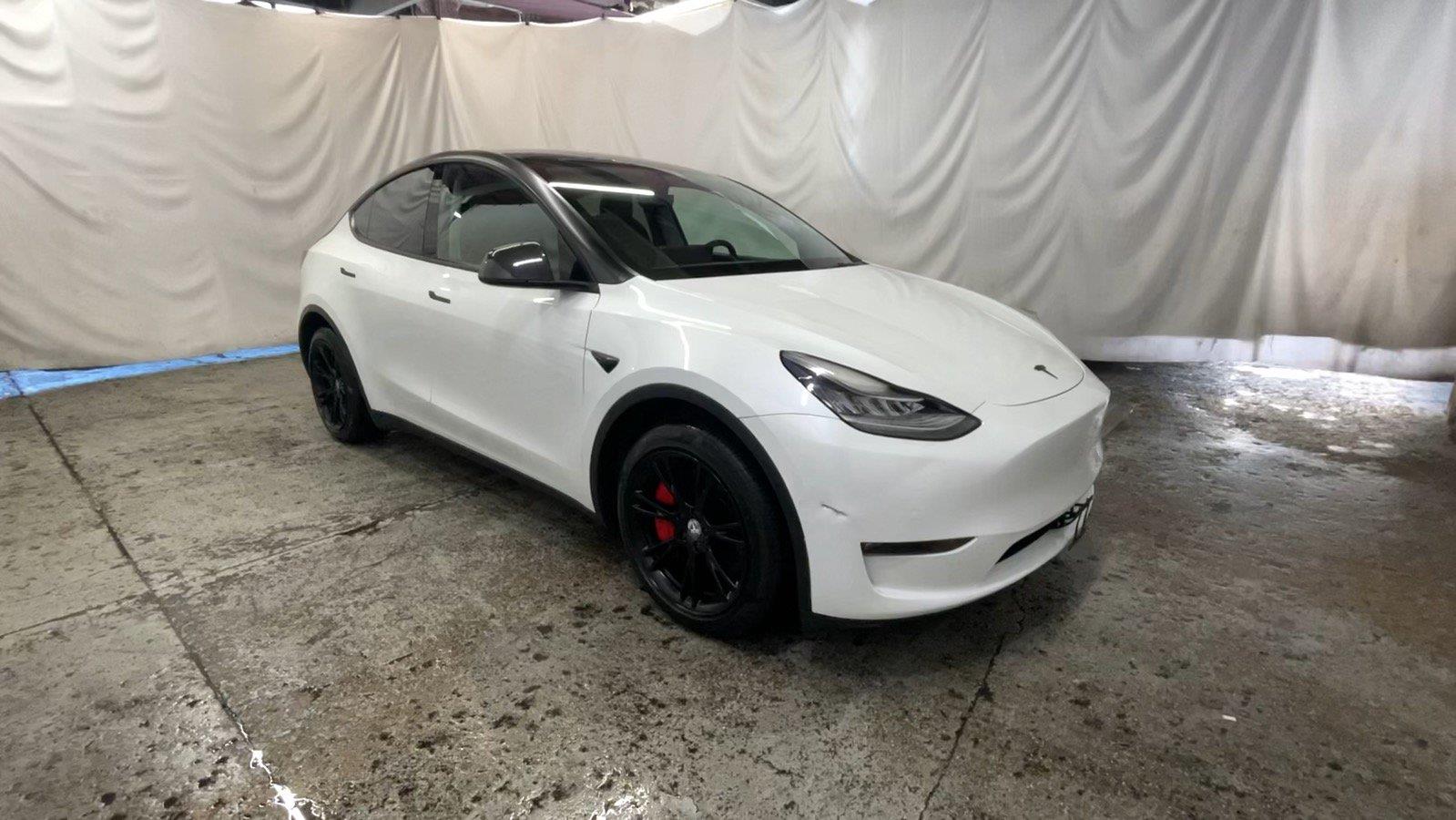 Pearl White Multi-Coat 2021 Tesla Model Y SUV / Crossover All-Wheel Drive Automatic