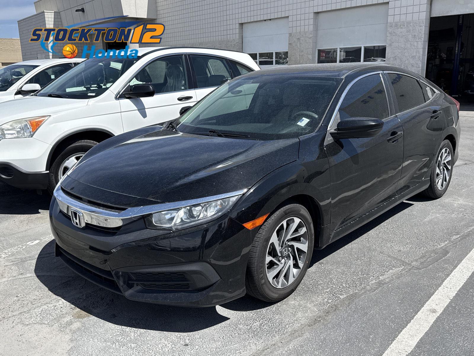Crystal Black Pearl 2017 Honda Civic EX Sedan Front-Wheel Drive Continuously Variable Transmission