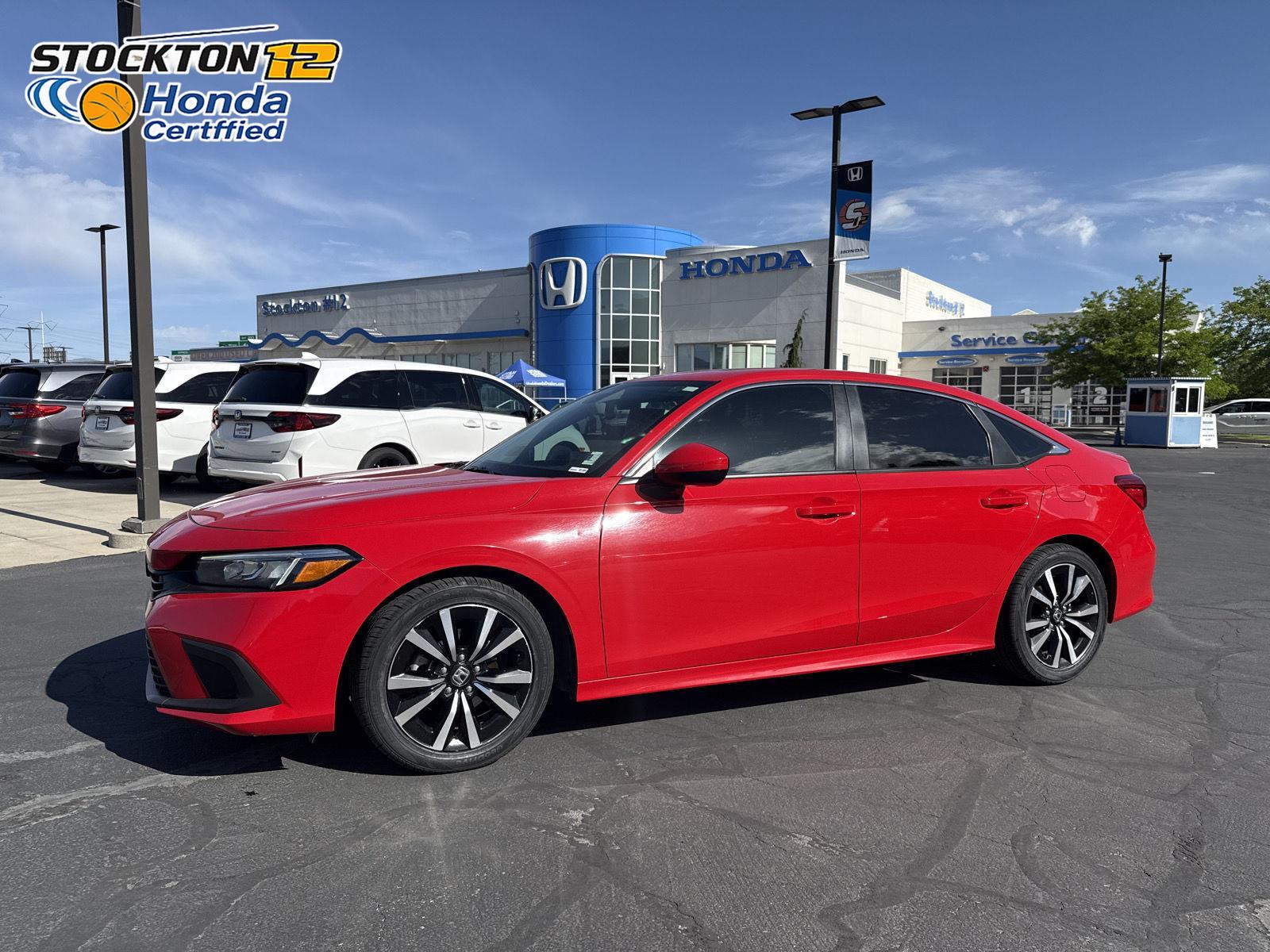 Rallye Red 2024 Honda Civic EX FWD Sedan Front-Wheel Drive Continuously Variable Transmission