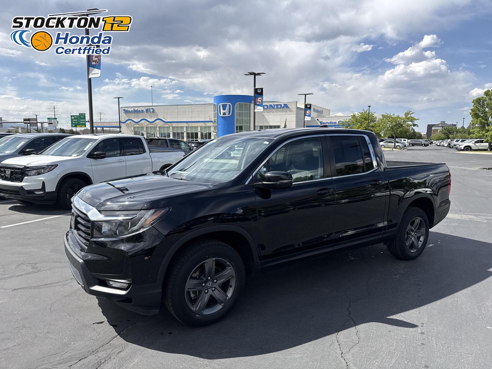 Crystal Black Pearl 2023 Honda Ridgeline Pickup Truck All-Wheel Drive 9-Speed Automatic