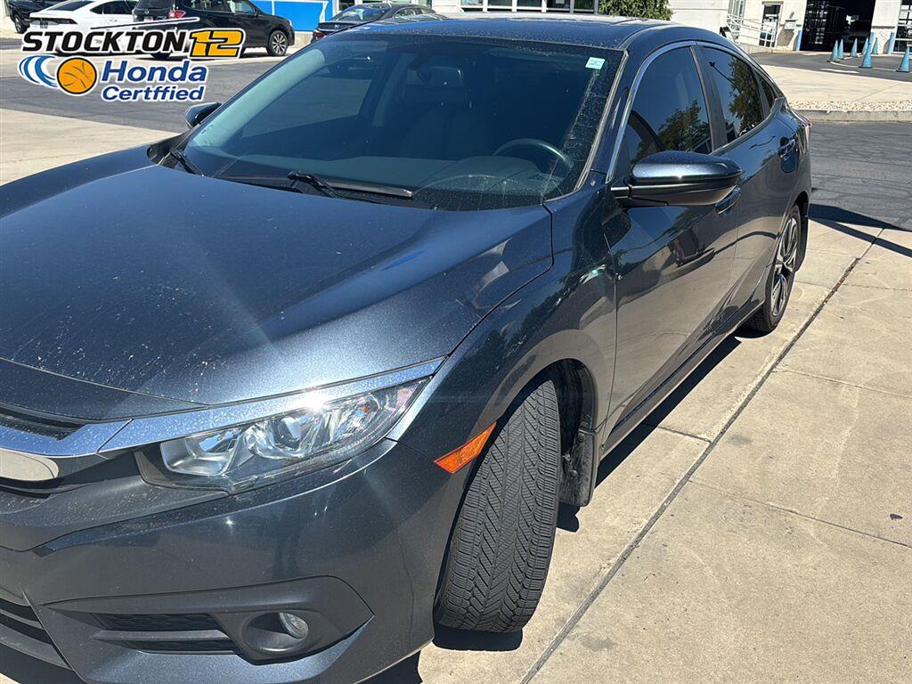 Cosmic Blue Metallic 2018 Honda Civic Sedan Front-Wheel Drive Continuously Variable Transmission